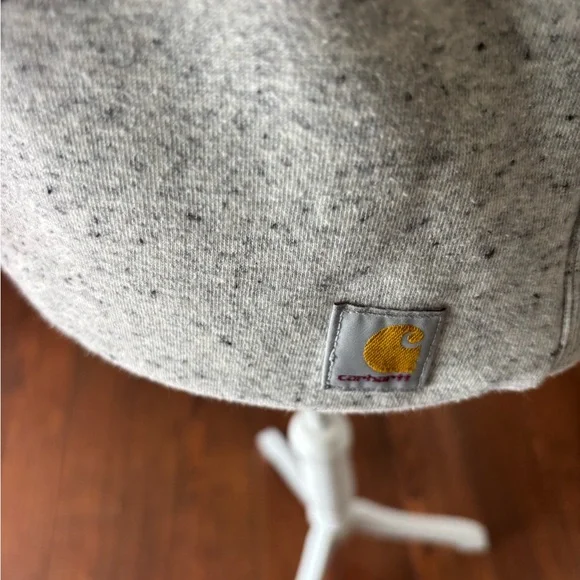 Carhartt Women’s  Light Heather Gray Crewneck Sweatshirt with Sleeve Logo Med - Picture 3 of 6